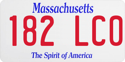 MA license plate 182LC0