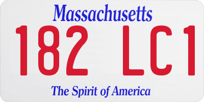 MA license plate 182LC1