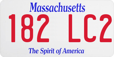 MA license plate 182LC2