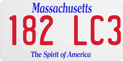 MA license plate 182LC3
