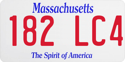 MA license plate 182LC4