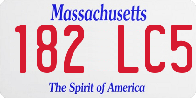 MA license plate 182LC5