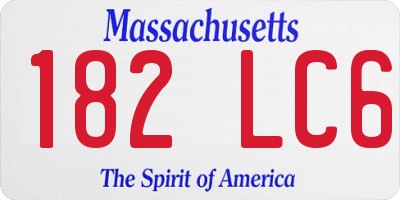 MA license plate 182LC6