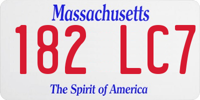 MA license plate 182LC7