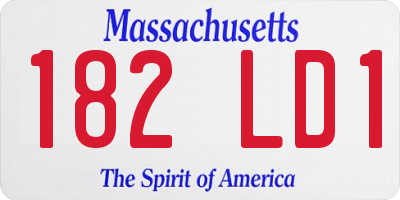 MA license plate 182LD1