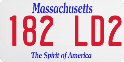 MA license plate 182LD2