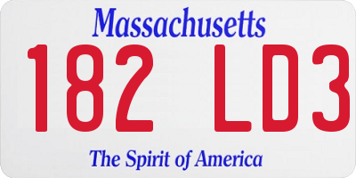 MA license plate 182LD3