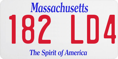 MA license plate 182LD4