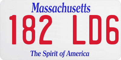 MA license plate 182LD6