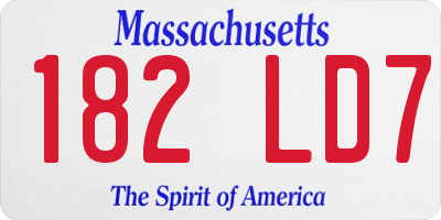 MA license plate 182LD7