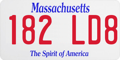 MA license plate 182LD8