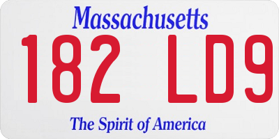 MA license plate 182LD9