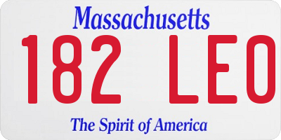 MA license plate 182LE0