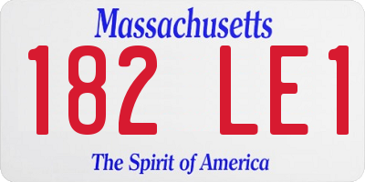 MA license plate 182LE1