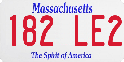 MA license plate 182LE2