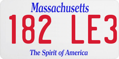 MA license plate 182LE3