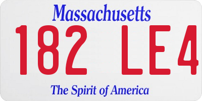 MA license plate 182LE4