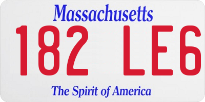 MA license plate 182LE6