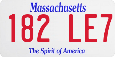 MA license plate 182LE7