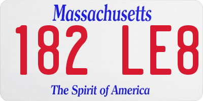 MA license plate 182LE8