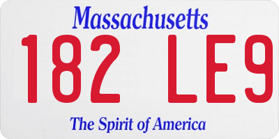 MA license plate 182LE9