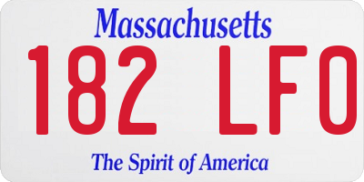 MA license plate 182LF0