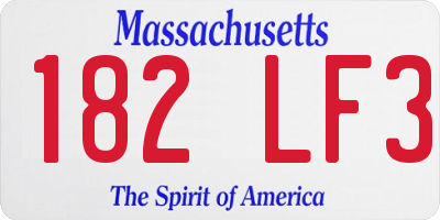 MA license plate 182LF3