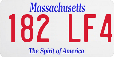 MA license plate 182LF4