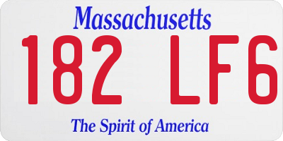 MA license plate 182LF6
