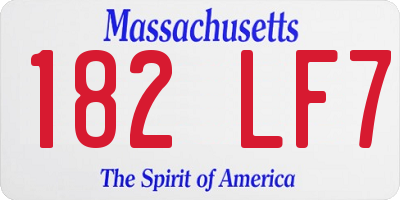 MA license plate 182LF7