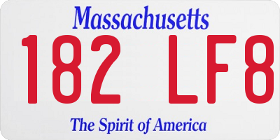 MA license plate 182LF8