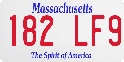 MA license plate 182LF9