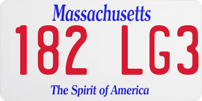 MA license plate 182LG3
