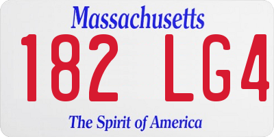 MA license plate 182LG4