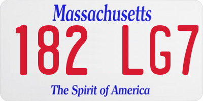 MA license plate 182LG7