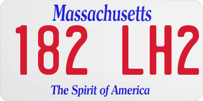 MA license plate 182LH2