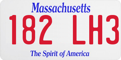 MA license plate 182LH3