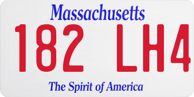 MA license plate 182LH4