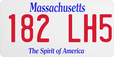 MA license plate 182LH5