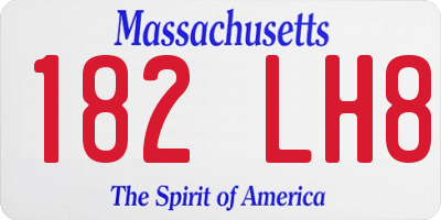 MA license plate 182LH8