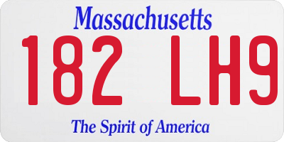 MA license plate 182LH9