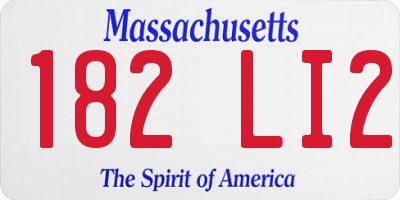 MA license plate 182LI2