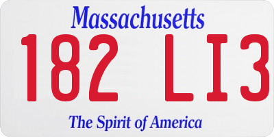 MA license plate 182LI3