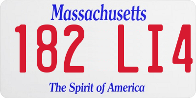 MA license plate 182LI4