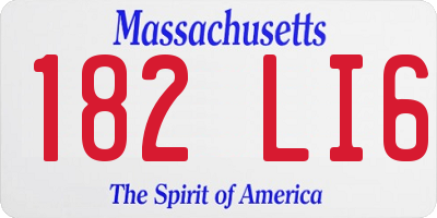 MA license plate 182LI6