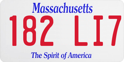 MA license plate 182LI7