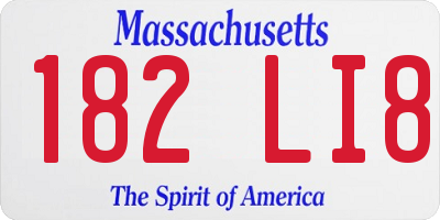 MA license plate 182LI8