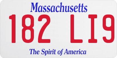 MA license plate 182LI9