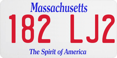 MA license plate 182LJ2
