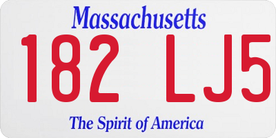MA license plate 182LJ5